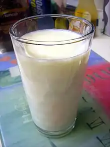 A glass of milk