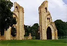 The ruins of Glastonbury Abbey, dissolved in 1539 following the execution of the abbot