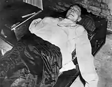 The body of Hermann Göring who had committed suicide pre-empting execution