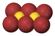 Space-filling model of gold(III) bromide