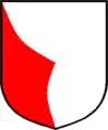 a gore—Argent, a gore gules