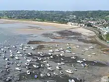 The harbour of Gorey falls dry at low tide