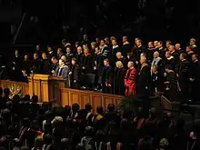 Samuelson conducting the April 2008 BYU Commencement.