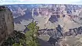 Another view of Tonto Group, in descending order: Muav Limestone, Bright Angel Shale, and Tapeats Sandstone, overlying the Great Unconformity cut into Vishnu Basement Rocks in Granite Gorge region.