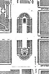 Thomas Hasting's 1913 plaza plan, with the Sherman Monument in the northern (upper) half, and the Pulitzer Fountain in the southern (lower) half.