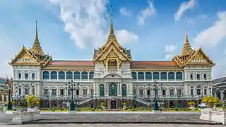 The Chakri Maha Prasat, Hybrid-style built in King Rama V period, located at Grand Palace