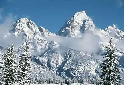 Grand Teton in Wyoming is the highest summit of the Teton Range.