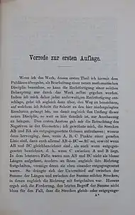 First page of "Die lineale Ausdehnungslehre"