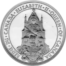 The Great Seal in the reign of Queen Elizabeth II. It remains in use under Charles III until a new seal has been created.