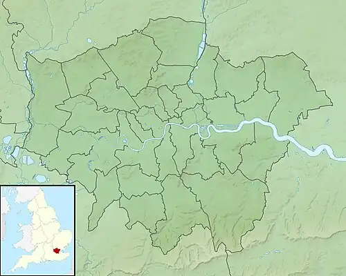 Map of London with Olympic venues marked