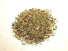 Organic green rooibos tea leaves