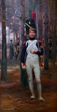 A Grenadier à Pied, 1812 (Napoleon can be seen in the background)