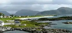 View of the Grotle beach area in Bremanger