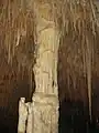 The central stalactite of the white cave