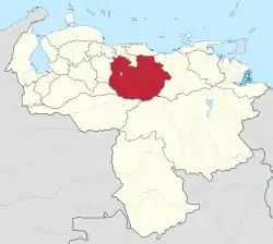 Location within Venezuela