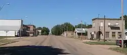 Downtown Guide Rock: looking north along University Street (Nebraska Highway 78), September 2010