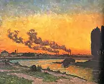 Sunset at Ivry (Soleil couchant à Ivry), 1873, 81 cm x 65 cm. Oil on canvas. Musée d'Orsay