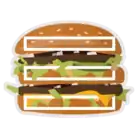 A picture of a hamburger with three buns