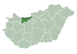 Komárom-Esztergom County within Hungary