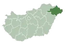 Szabolcs–Szatmár–Bereg County within Hungary