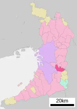 Location of Habikino in Osaka Prefecture