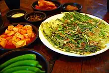 Haemul-pajeon (scallion pancake with seafood)