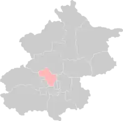 Location of Haidian District in Beijing