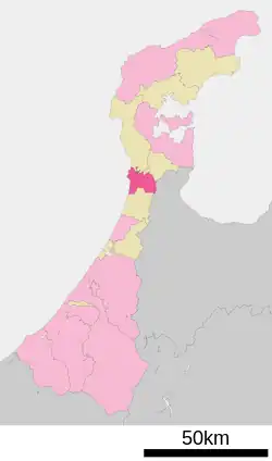 Location of Hakui in Ishikawa Prefecture
