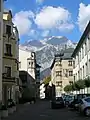 Street view with Mount Bettelwurf in background