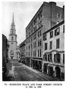 Hamilton Place, with Park St. Church in distance, c. 1885