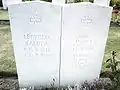 A photo of the graves of Leopold Kaluza, Herbert Reinsch, and Heinz Fischer