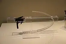 Han crossbow trigger on a crossbow frame