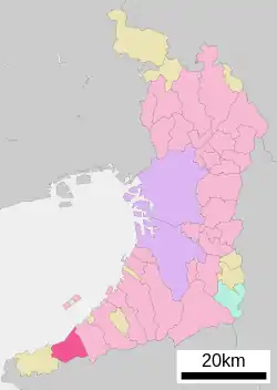 Location of Hannan in Osaka Prefecture