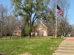 The Hanover Presbyterian Church, as viewed from Fireman's Park.