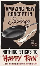 advertisement for the "Happy Pan" with DuPont Teflon