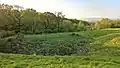 The site of Hapton Castle on the edge of Castle Clough