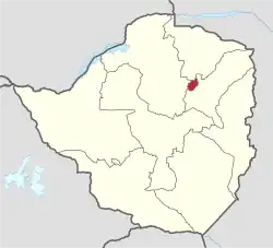 Location of Harare Province in Zimbabwe