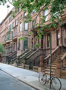 Brownstone townhouses in Harlem.