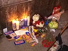 A memorial to the Ghostbusters actor Harold Ramis at the firehouse.