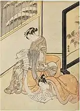 Intimate scene in an apartment in the Yoshiwara