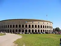 The stadium's southwest-facing exterior, 2006