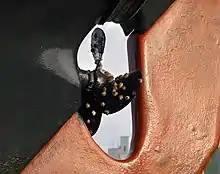 Barnacles on a boat propeller