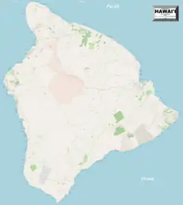 Detailed map of the island of Hawaii