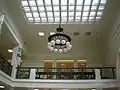 Skylight & chandelier above foyer