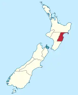 Hawke's Bay Province within New Zealand