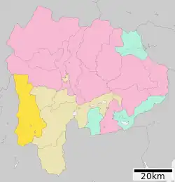 Location of Hayakawa in Yamanashi Prefecture