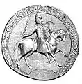 Great Seal of Henry II of England, showing the king as an armed horseman, c. 1154.