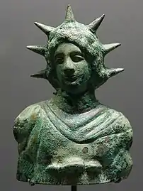 Helios wearing the chlamys (Tripoli, 1st century AD)