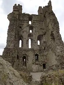 Interior of the East2011 photograph of the ruined East Tower of Helmsley Castle