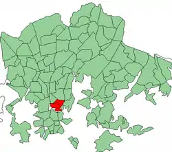 Position of Kallio within Helsinki